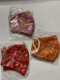 Embroidered Handmade Bridal Adults Face Mask in Pink, Red & Orange Colors